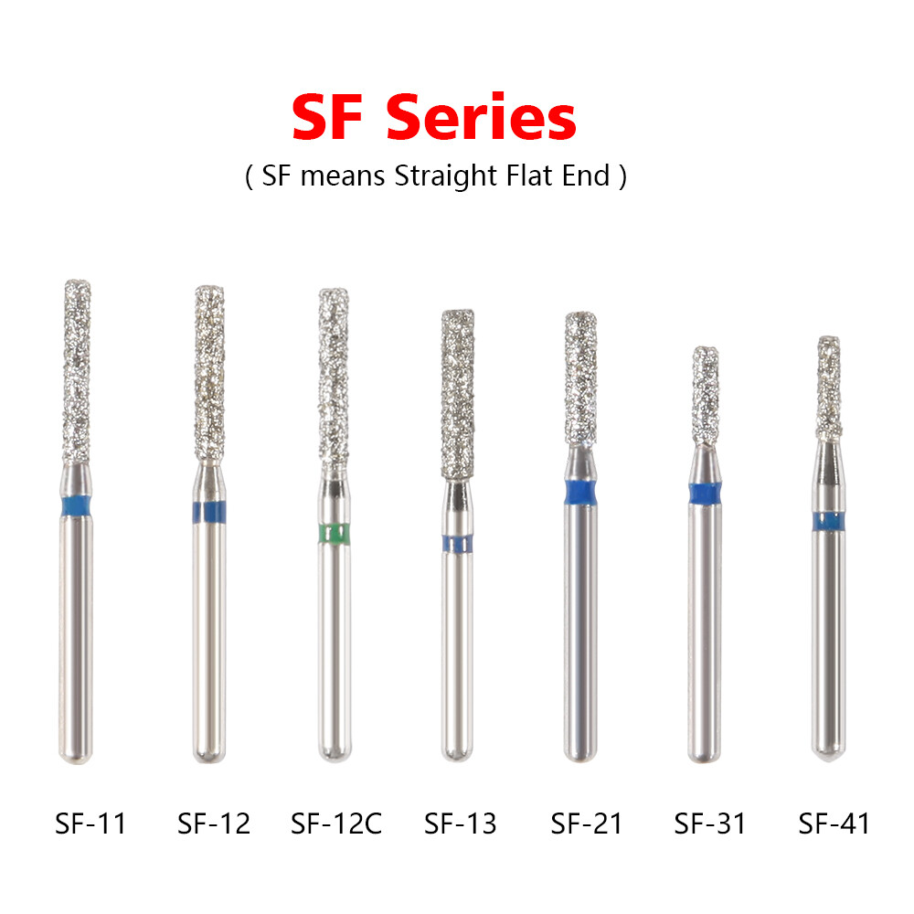 50pcs Dental Turbine Diamond Burs FG For High Speed Handpiece FG1.6mm 97 types