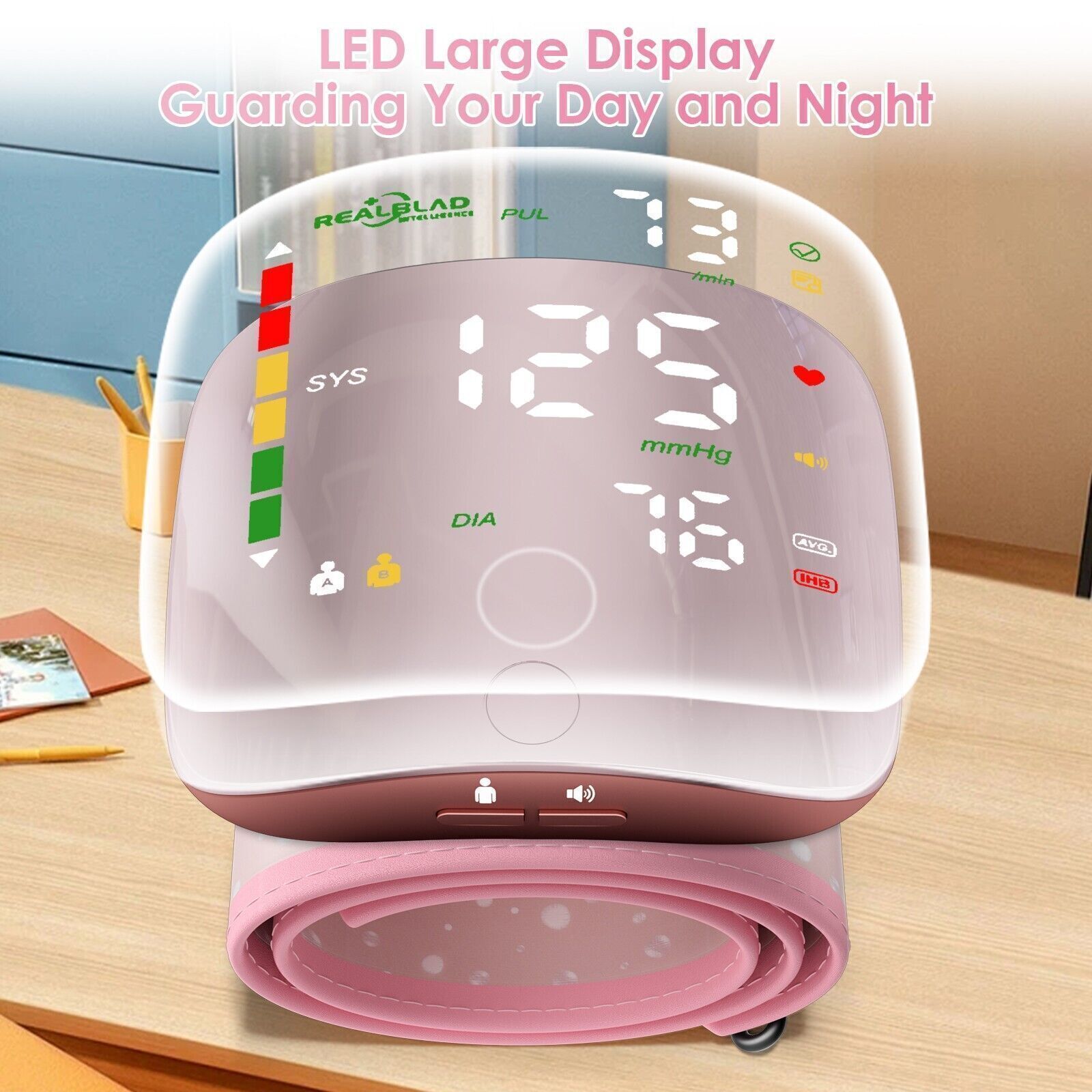 LED Digital Wrist Blood Pressure Monitor BP Cuff Gauge Test Machine