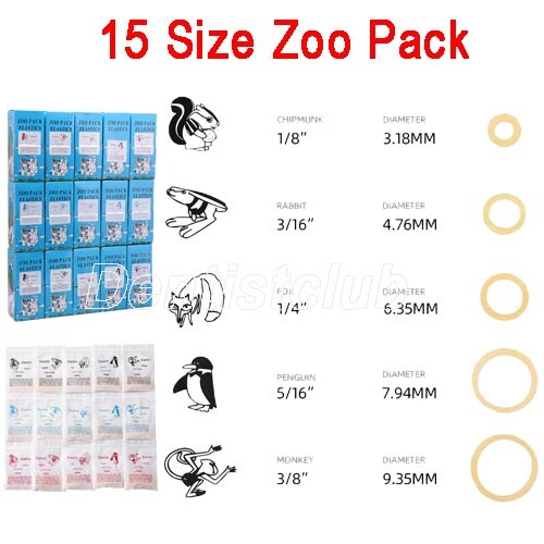 5000Pcs Dental Ortho Elastic Rubber Bands 1/4 3/16 1/8 5/16 3.5OZ 5.0OZ 6.5OZ