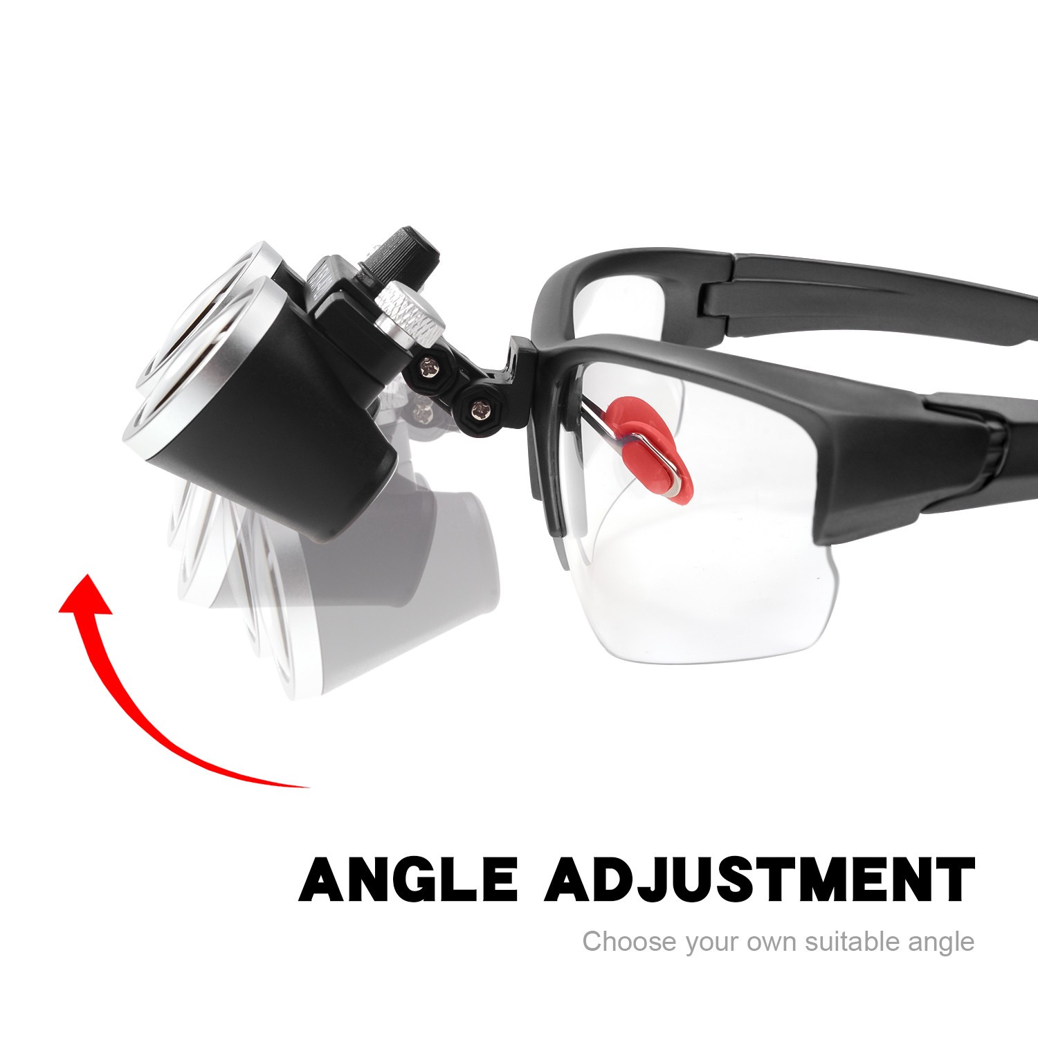 Dental Loupes 3.5x Binocular Magnifier with Headlight 5W LED Metal Box Black US