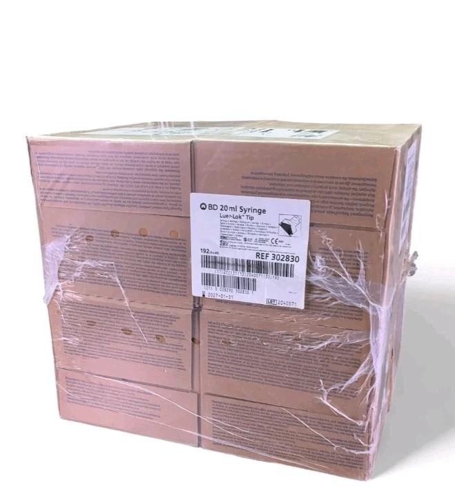 BD 20mL Luer-Lok Tip Syringe 302830 Luer-Lok Tip Syringe Case/4bx (192 Each)