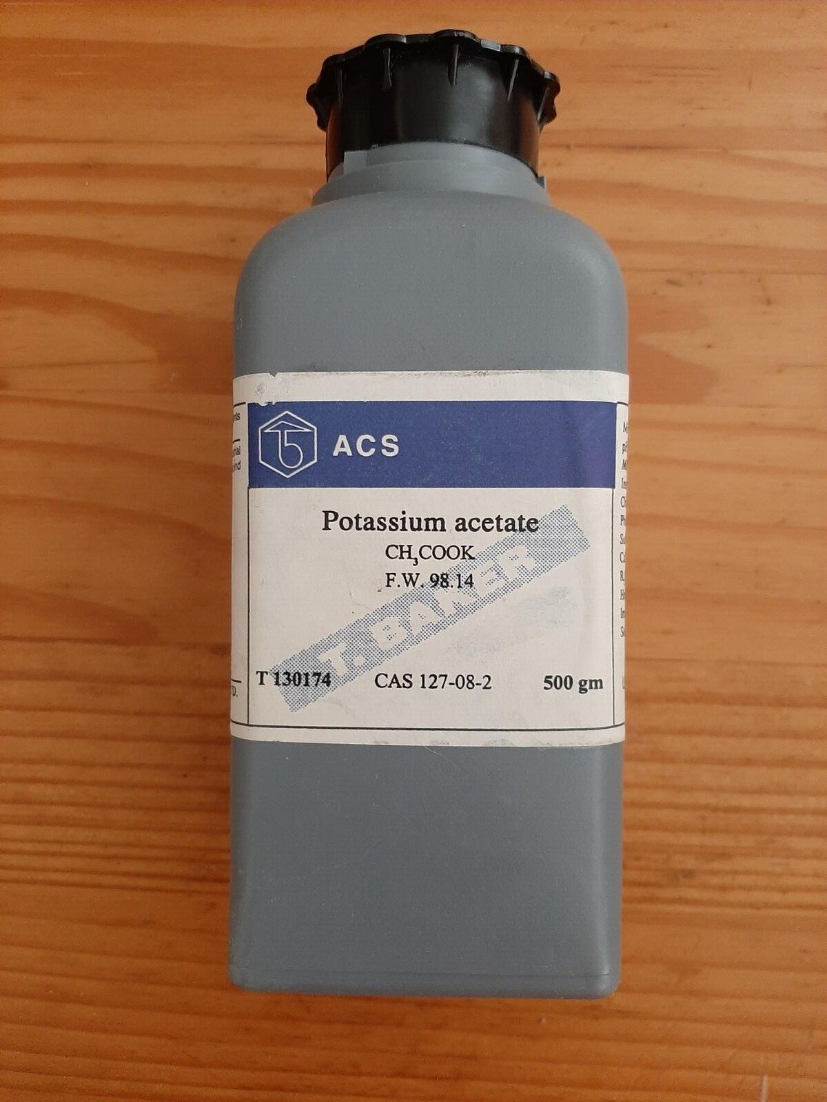 Potassium acetate, ACS, T. Baker, 500g, made in India, unused